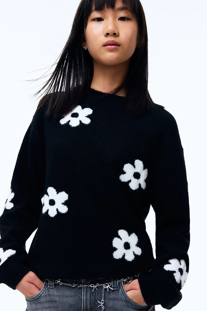 Loose-Fit Motif-Detail Sweater