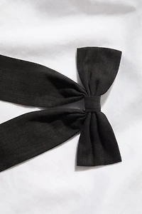 Linen-Blend Bow Hair Clip