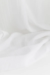 Wide Cotton Muslin Curtain Panel