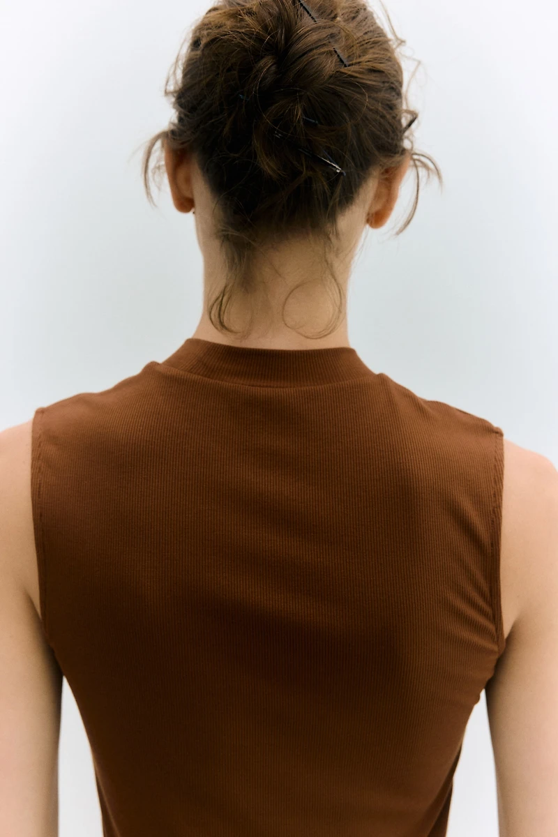 Tank Top with Stand-Up Collar