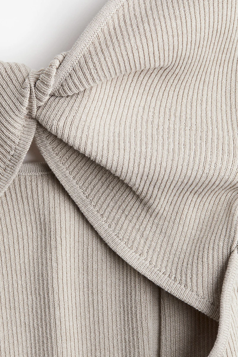 Twist-Detail Rib-Knit Dress