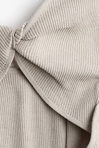 Twist-Detail Rib-Knit Dress