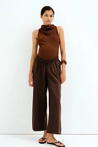 MAMA Before & After Linen-Blend Pants