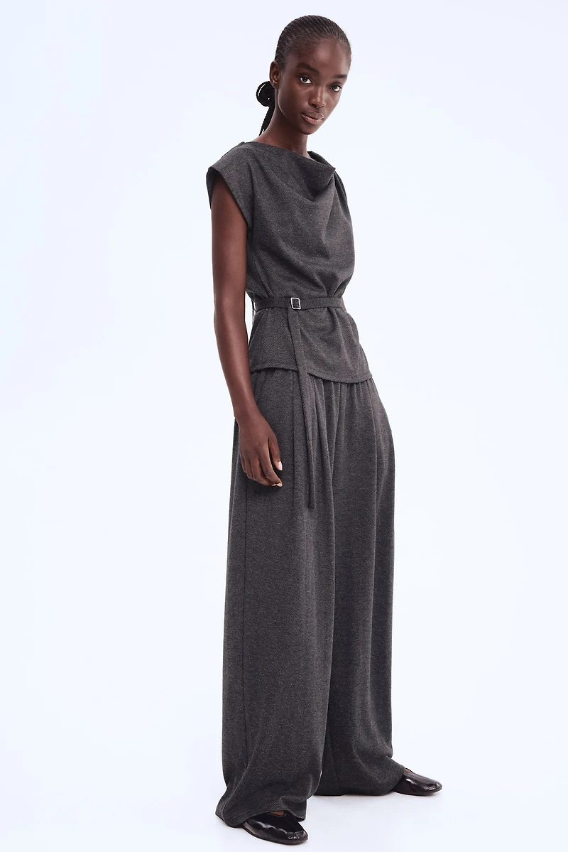 Wide-Leg Pull-On Pants