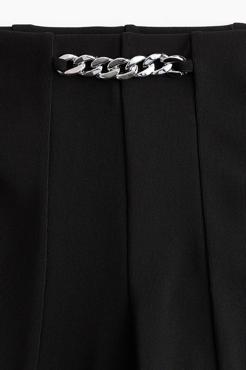 Flared Chain-Detail Pants