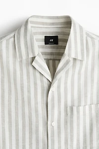 Regular-Fit Short-Sleeved Linen-Blend Shirt