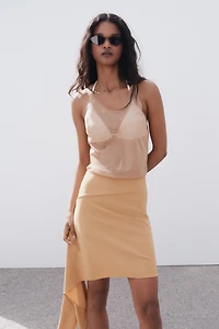 Jupe asymétrique avec détail à nouer