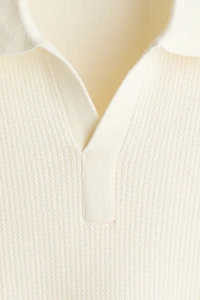 Regular-Fit Cable-Knit Polo Shirt