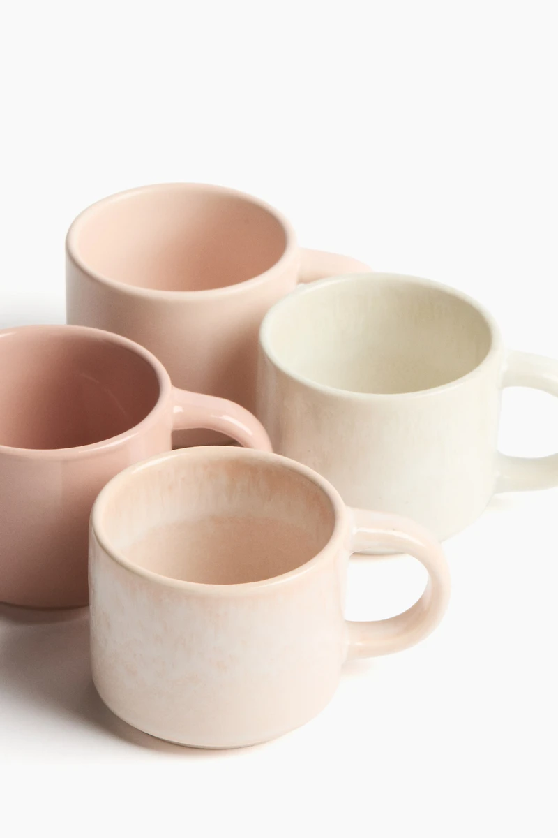 4-Pack Stoneware Espresso Mugs