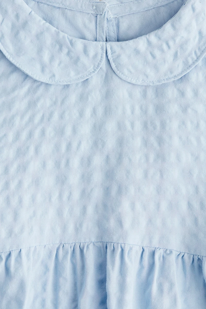 Seersucker Dress with Collar