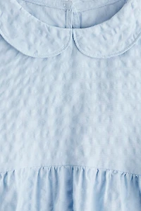 Seersucker Dress with Collar