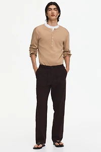 Regular-Fit Linen-Blend Pants