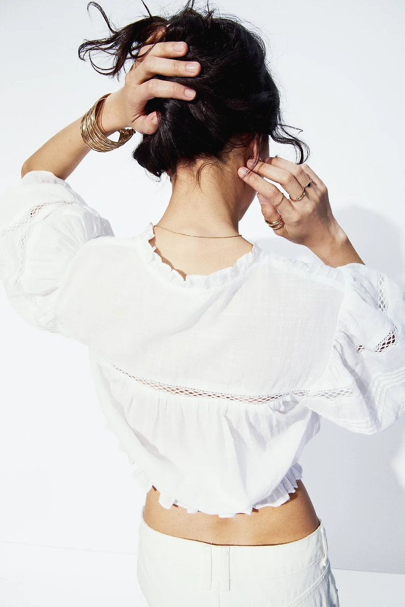 Pintucked Cotton Blouse