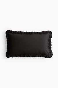 Ruffle-Trimmed Cotton Cushion Cover