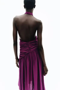 Robe asymétrique à dos nu