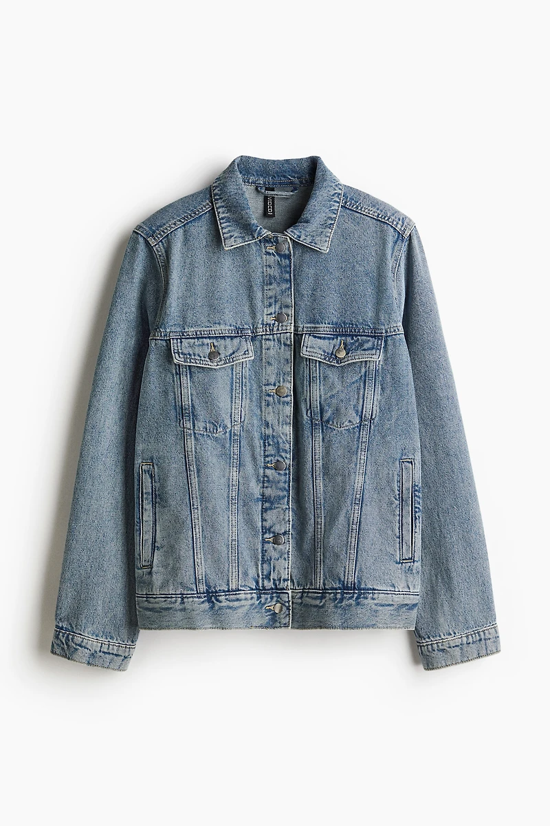 Denim Jacket with Shoulder Pads