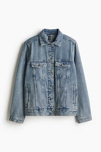 Denim Jacket with Shoulder Pads
