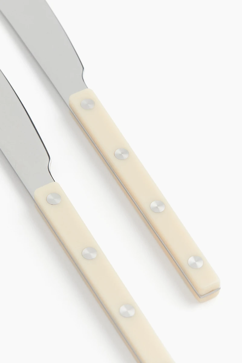 Lot de 2 couteaux à beurre en inox