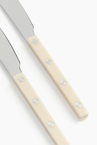 Lot de 2 couteaux à beurre en inox