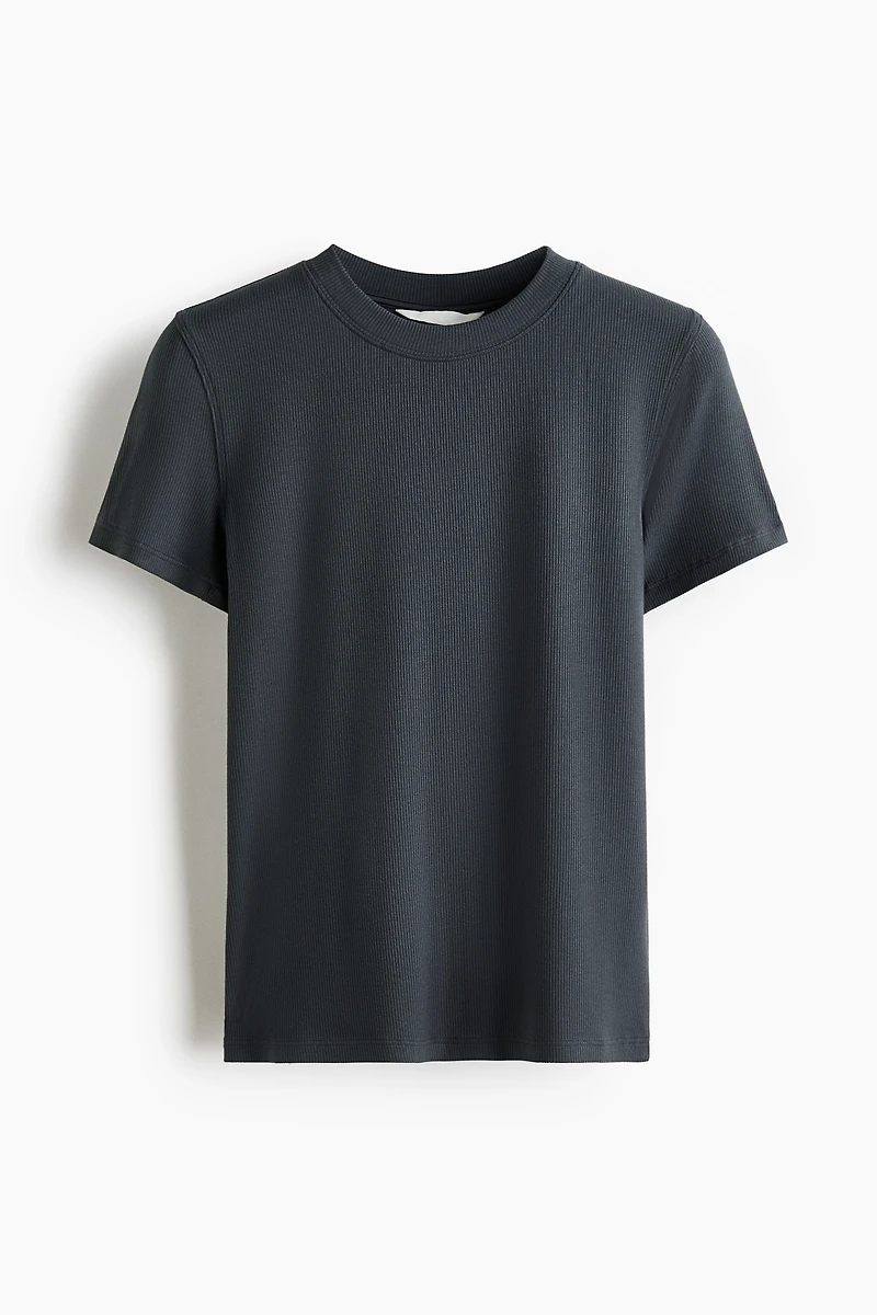 T-shirt côtelé en viscose