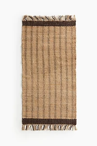 Petit tapis frangé en jute