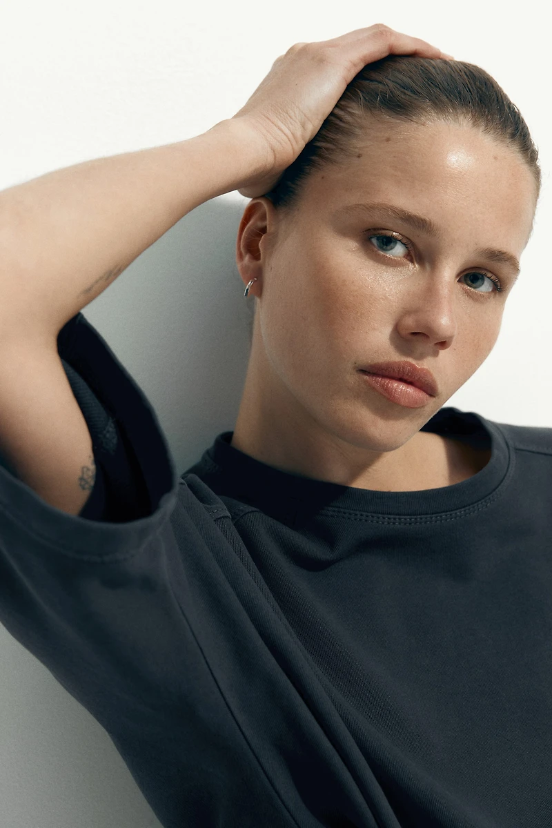 Short-Sleeved Cotton Sweatshirt