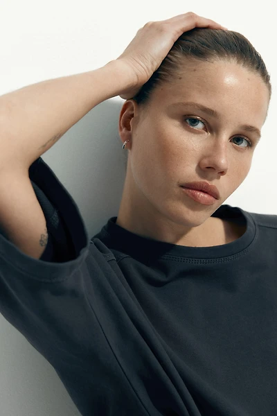 Short-Sleeved Cotton Sweatshirt