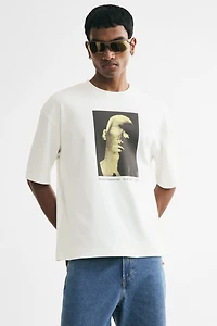 Boxy Relaxed-Fit Printed Cotton T-Shirt