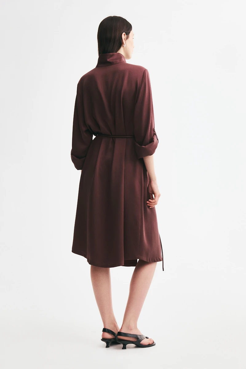 Robe chemisier avec col cheminée