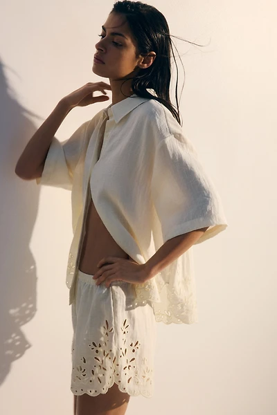 Shorts with Eyelet Embroidery