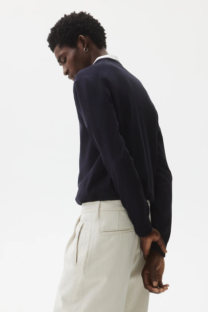 Regular-Fit Fine-Knit Polo Shirt