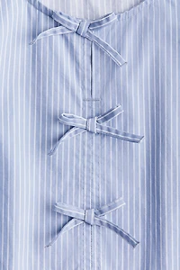 Puff-Sleeved Cotton Dress