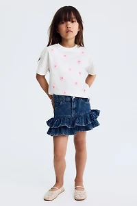 Denim Ruffle Skirt