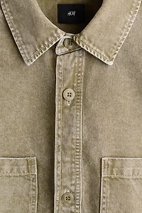 Washed-Look Twill Overshirt