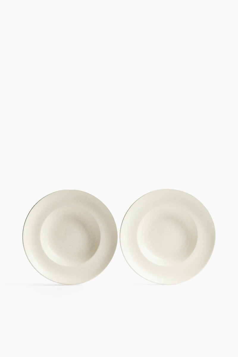 Lot de 2 assiettes creuses avec glaçure réactive
