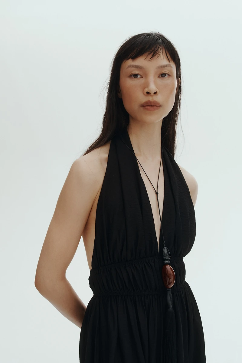 Flared Halterneck Dress