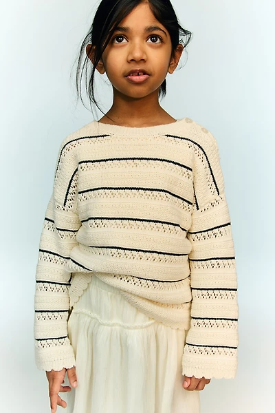Chandail en tricot pointelle de coton