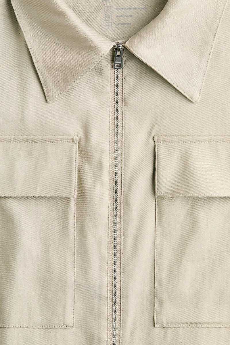 Regular-Fit Linen-Blend Overshirt
