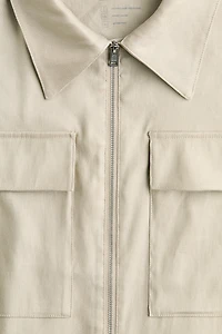 Regular-Fit Linen-Blend Overshirt