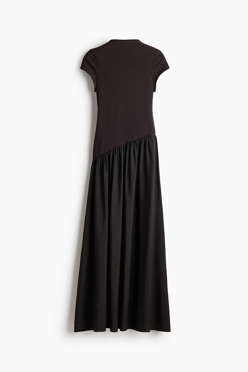 Asymmetric Dual-Fabric Dress