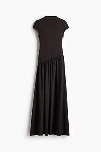 Asymmetric Dual-Fabric Dress