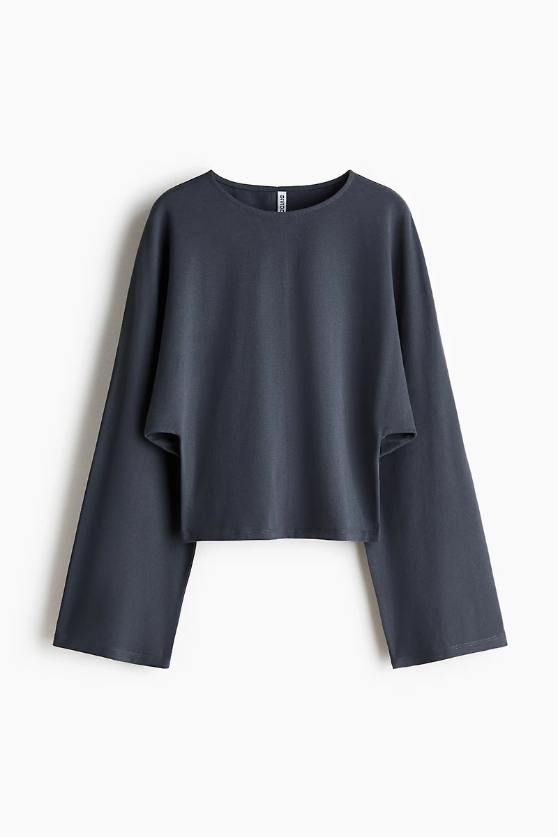 Batwing-Sleeved Jersey Top