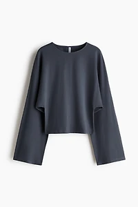 Batwing-Sleeved Jersey Top
