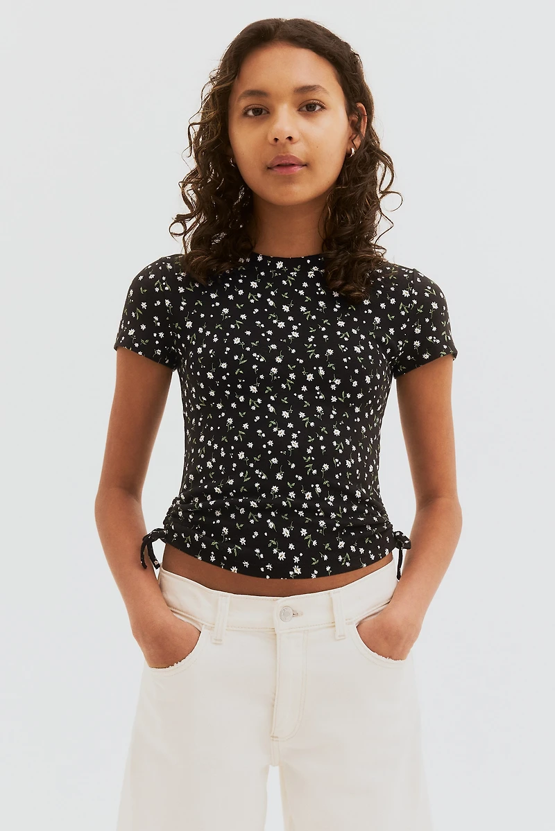 Jersey Top with Drawstrings