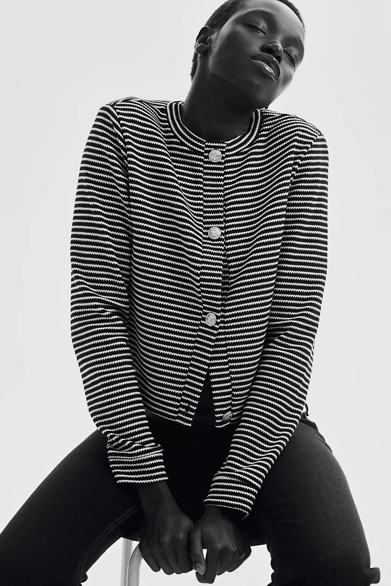 Textured Jersey Cardigan