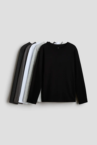 5-Pack Long-Sleeved Cotton T-Shirts