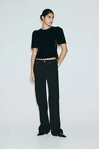 Rhinestone-Embellished Velvet Top