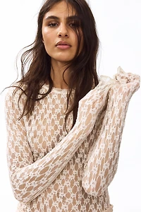 Lace-Look Thong Bodysuit