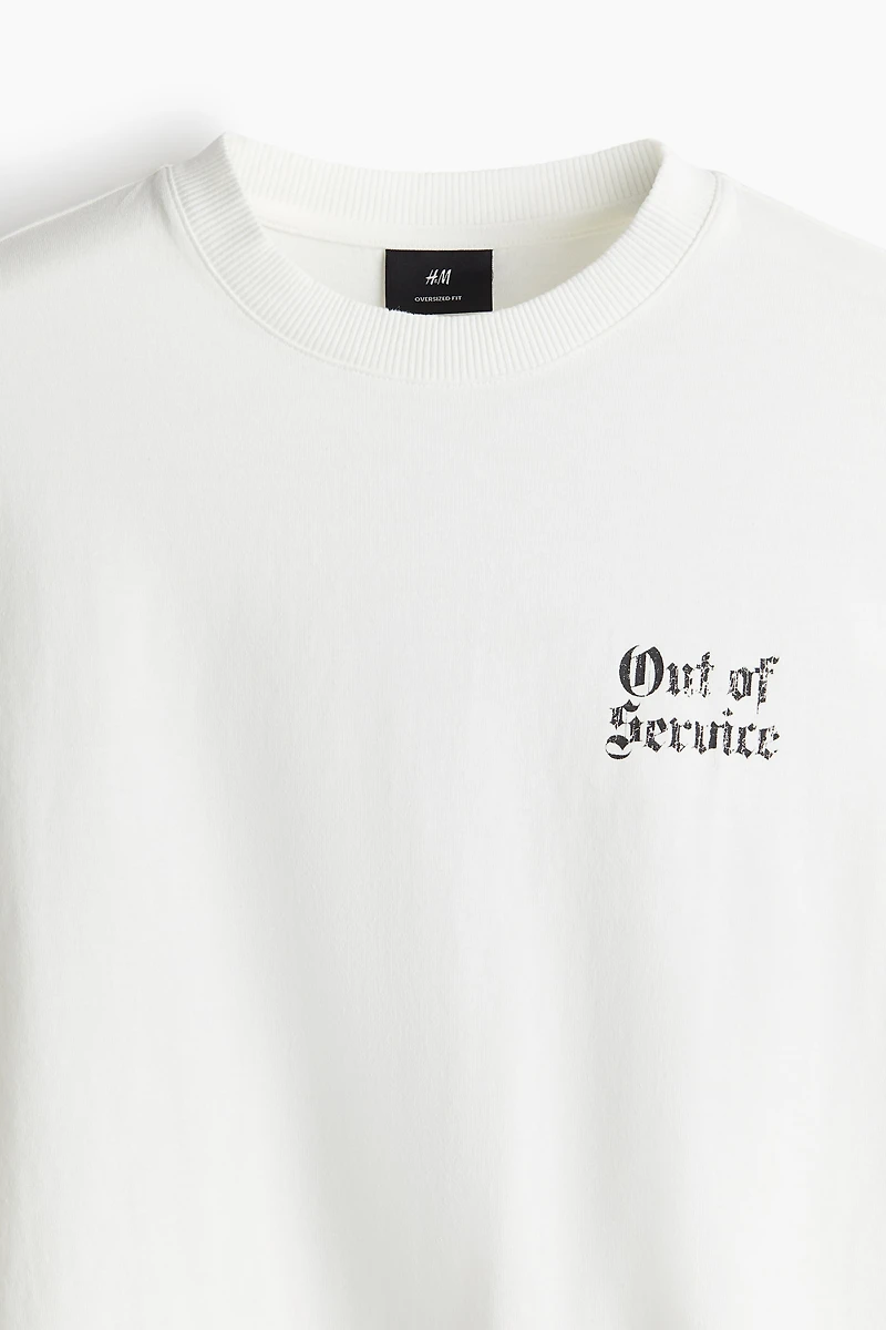 Oversized Fit Vintage-Look Printed T-Shirt