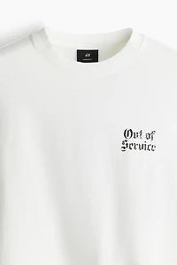 Oversized Fit Vintage-Look Printed T-Shirt